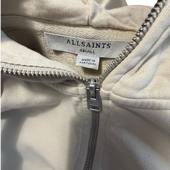 All Saints Xondo Cream Long Sleeve Zip-Up Hoodie Dress Sz Small - Picture 8 of 13